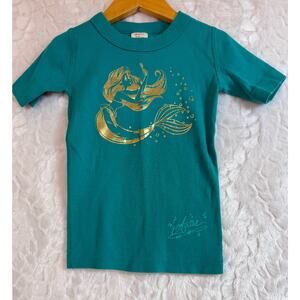 Hanna Andersson Disney Collab The Little Mermaid Ariel Teal Metallic Gold Size 4
